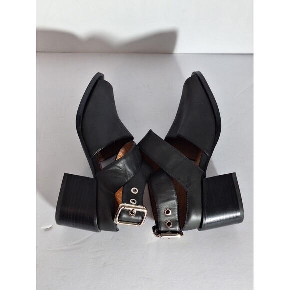 Jeffery Campbell x Free People Mary Jane Sandals Sz 6 Peep Toe Block Heel Black - Picture 7 of 10